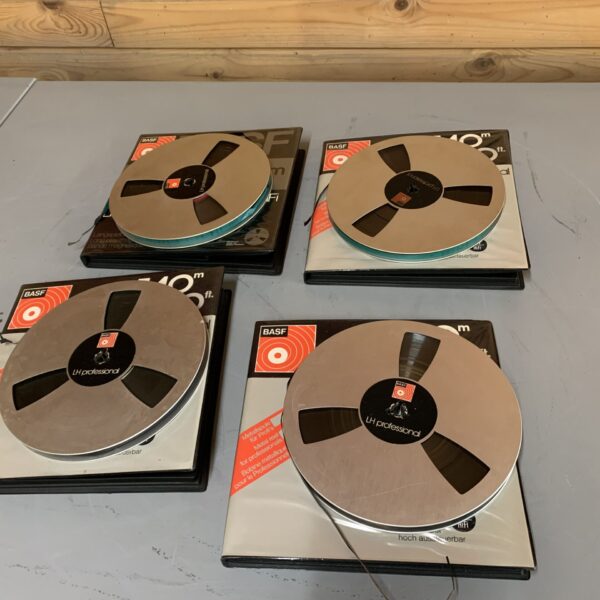 4 x BASF bånd med metalspoler - 7" - SOLGT!