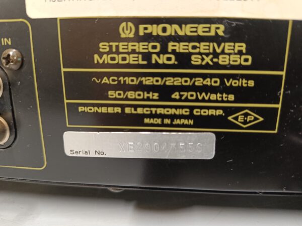 Pioneer SX-850 vintage receiver - Yderst flot stand - NYSERVICERET! - SOLGT! - Image 7