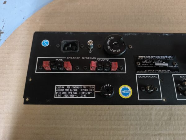 Original Marantz 2230 -  Back Panel with connectors - Tested OK - Image 3