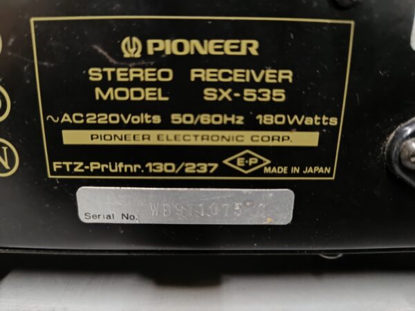 Pioneer SX-535 - Vintage receiver – Rigtig vellydende – NYSERVICERET! - Image 8