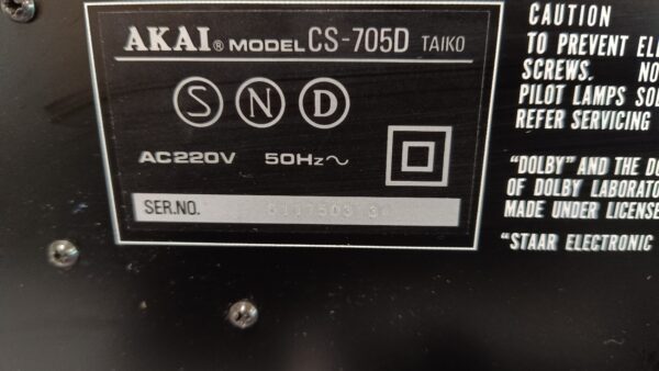 Akai CS-705D – "MINT" vintage kassettebåndoptager – NYSERVICERET! - Image 8