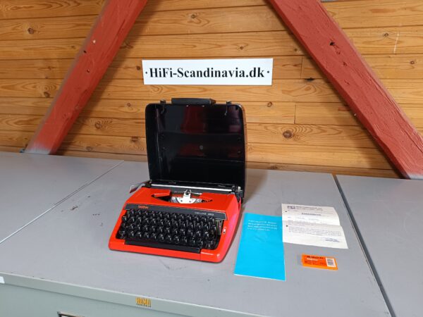 Brother DELUXE 220 - Vintage skrivemaskine i rød - Samleobjekt