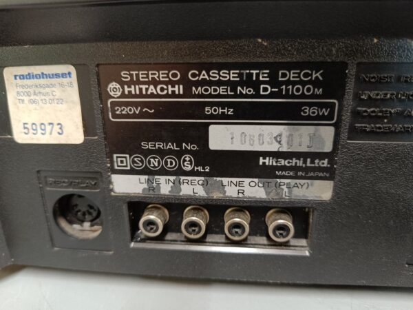 Hitachi D-1100 M – Vintage kassettebåndoptager – Topmodel - Image 9