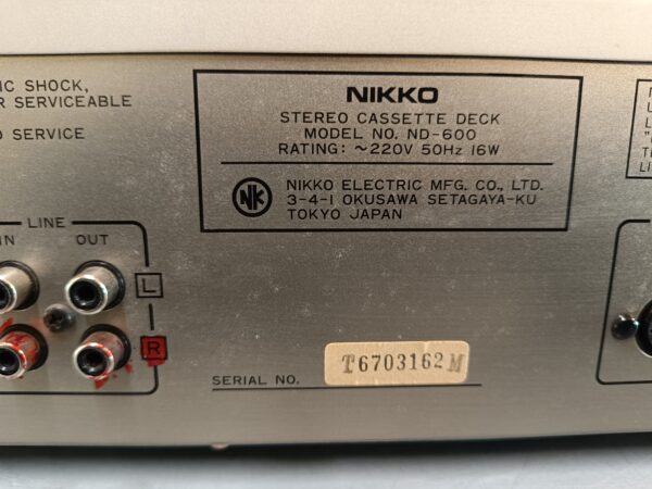 Nikko ND-600 vintage kassettebåndoptager - Afspiller men trænger til service - Image 8